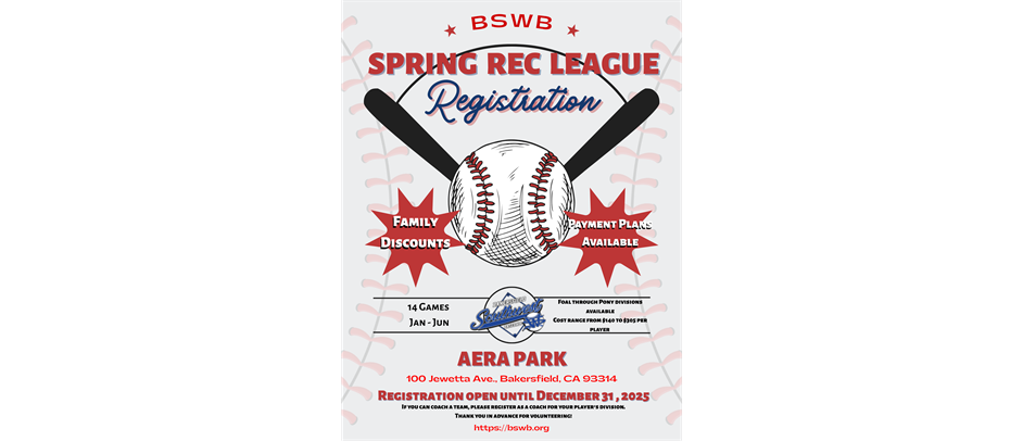 Spring Season Registration OPEN